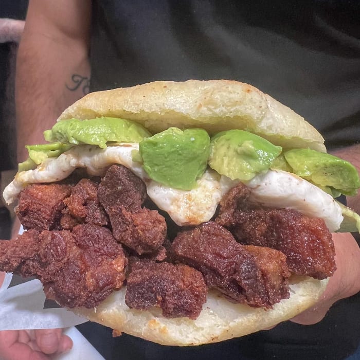 Arepa Chicharron.